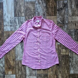 J.Crew NWT Pink & White Gingham Lightweight Cotton Shirt | Small